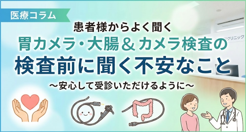 胃カメラ・大腸カメラ検査の「よくある不安」を集めました