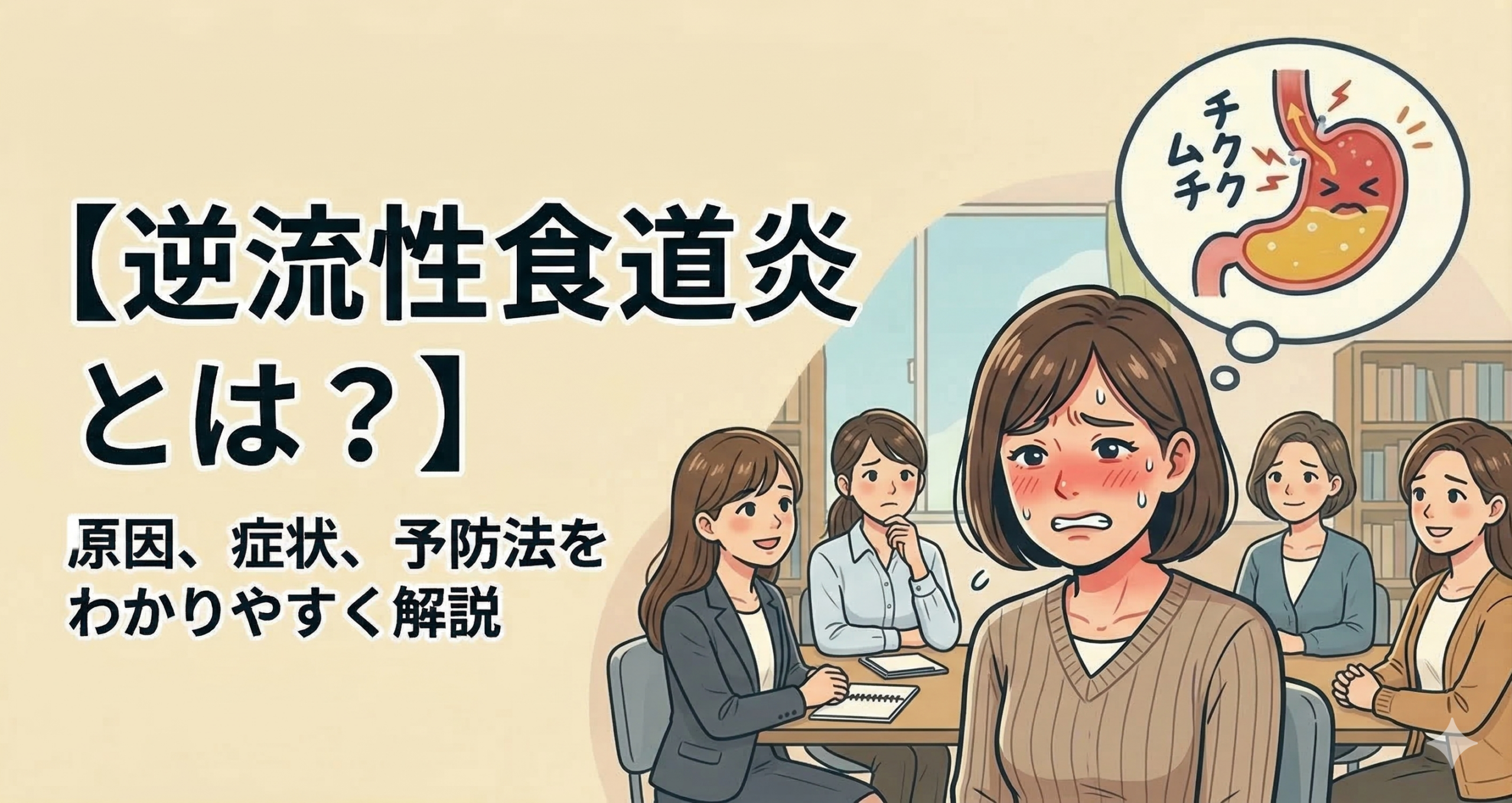 逆流性食道炎｜胸焼け・喉の違和感が続く方へ